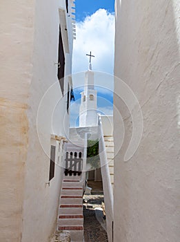 Binibequer Vell in Menorca Binibeca white village Sant Lluis