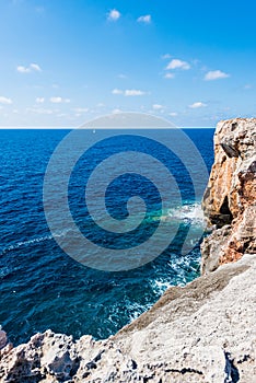 Binidali cliffs in Minorca, Spain