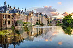 The Binnenhof castle in the Hague city, Netherlands photo