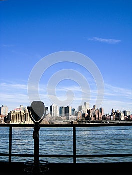 Binocular in blue sky, South Street Seaport