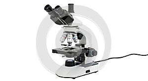 Binocular Compound Microscope on White Background