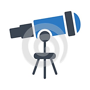 Binocular glyph colour vector icon
