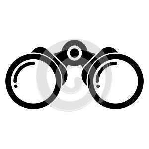 Binocular icon. Magnifier search discovery sign vector telescope binoculars glasses. Searching, finding, web surfing, looking.