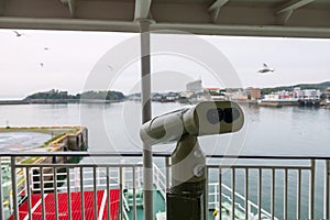 Binocular tourism telescope of ship at Shimabara port, Nagasaki