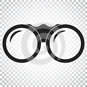 Binocular vector icon. Binoculars explore flat illustration. Sim photo