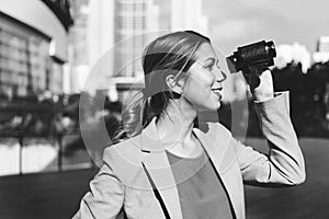 Binocular Vision Observe Solution Finding Concept photo