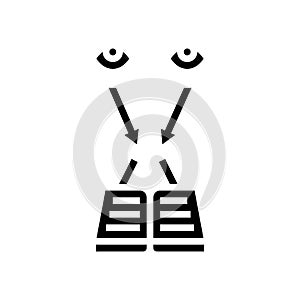 binocular vision test optometry eye glyph icon vector illustration