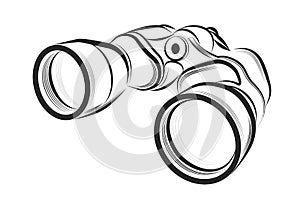 Binocular on a white background.