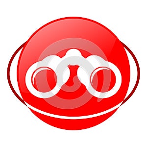 Binoculares vector illustration, Red icon photo