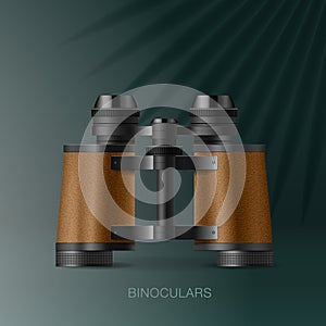 Binoculars, adventure concept for scientific