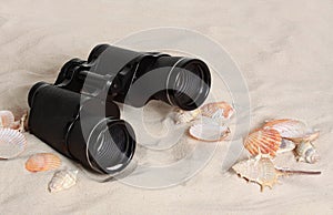 Binoculars on the beach