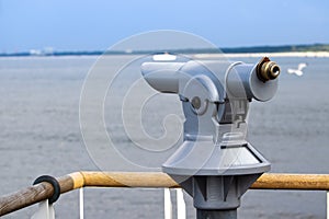 binoculars, coin-operated telescopes on the Baltic Sea.