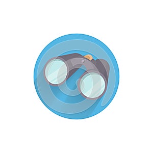 binoculars flat icon with long shadow. binoculars flat icon