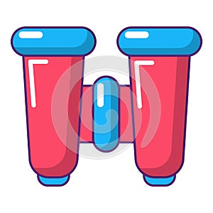Binoculars explorer icon, cartoon style