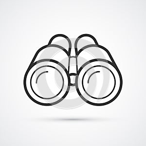 Binoculars flat line black icon. Vector eps10