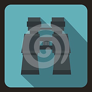 Binoculars icon, flat style