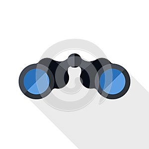 Binoculars icon with long shadow