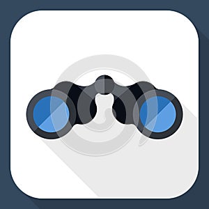 Binoculars icon with long shadow