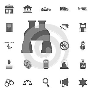 Binoculars icon. Police and juctice icon set.