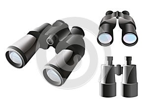 Binoculars icon set