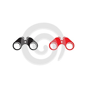 Binoculars icon set on white background. Vector