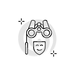 Binoculars icon. Simple line, outline vector elements of theatre for ui and ux, website or mobile application