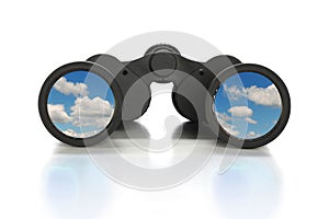 Binoculars With Image of Clouds
