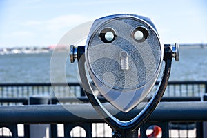 Binoculars installed at waterfront of Charlestone.