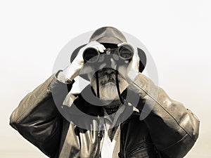 Binoculars - man explorer