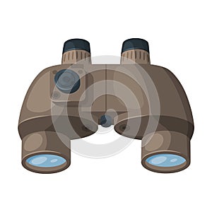 Binoculars Optical Device, Focus, Spying, Searching Tool Vector Illustration