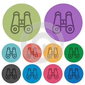 Binoculars outline color darker flat icons