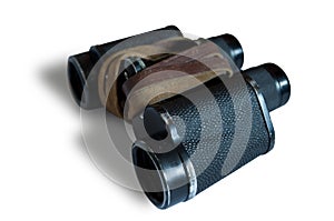 Binoculars with shadow on a transparent background