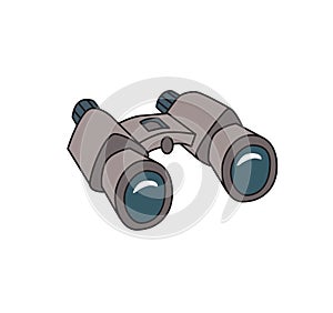 Binoculars. Strategy or search symbol, icon. Colored line vector illustration. Isolated on white background