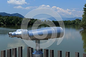 Binoculars or tower viewer for tourists