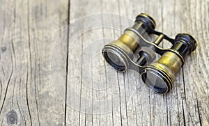 Binoculars, travel, discovery concept, web banner