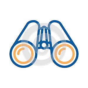 Binoculars vector thin line icon. Exploration, search, look for, search tool, military, science, biology and