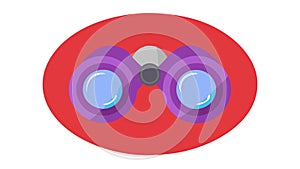Binoculars Viewing Icon, Observation and Exploration Tool, vector design Generative AI