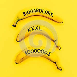 Bio bananas. Fashion design. Minimalism style.