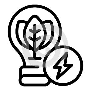 Bio bulb icon outline vector. Eco energy