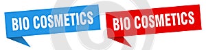 bio cosmetics banner. bio cosmetics speech bubble label set.