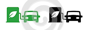 Bio diesel biofuel car dispenser symbol icon oil pump leaf logo