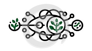 Bio-Digital Pattern: Connected Organic Tech Intricate Neural Network, vector design Generative AI