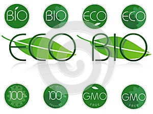 Bio and eco symbols.