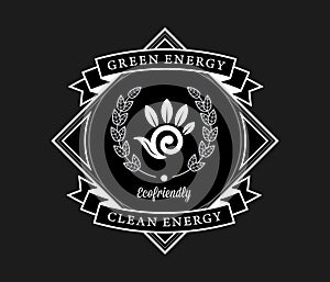 Bio energy clean energy white on black