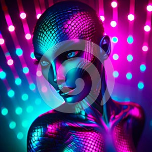 Bio-Engineered Siren with Iridescent Scales