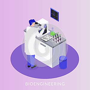 Bio Engineering Isometric Background