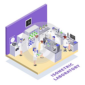 Bio Engineering Lab Isometric Composition