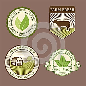 Bio farm organic eco healthy food templates and vintage vegan