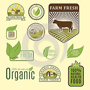 Bio farm organic eco healthy food templates and vintage vegan