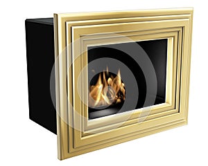 Bio fireplace gold frame